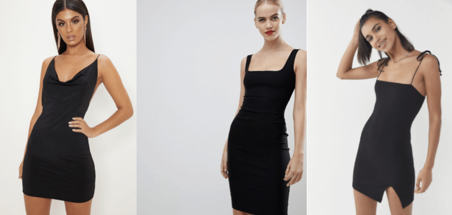 Images courtesy of Pretty Little Thing, ASOS, and Urban Outfitters